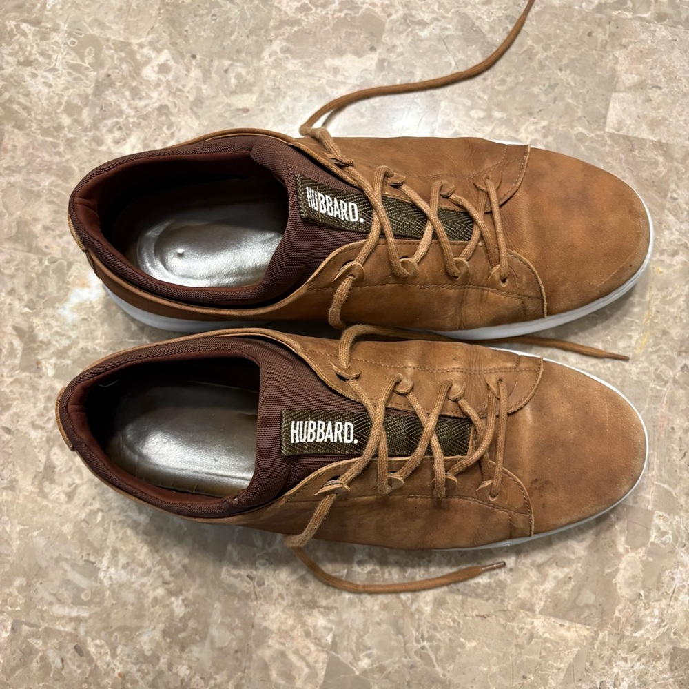 Brown Suede Low-Top Sneakers with White Soles - Picture 2 of 7